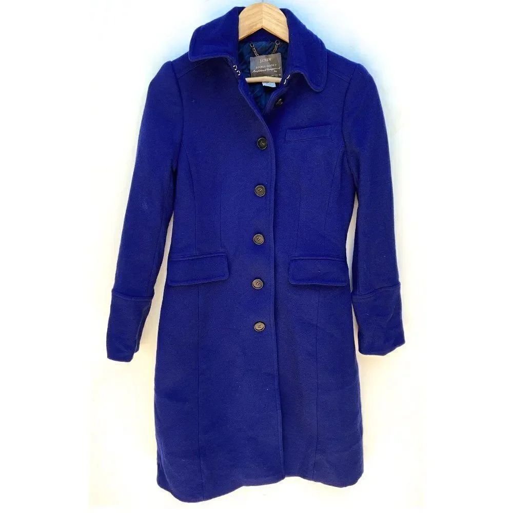 J. Crew Double Cloth Lady Day Royal Blue Long Peacoat